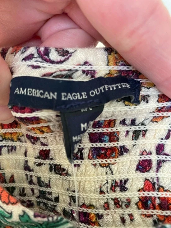 Boho Floral Handkerchief Hem Tank Top - “Kate Moss Crepe” print - Picture 2 of 6